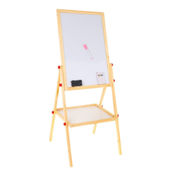 Drewniana dwustronna tablica dla dzieci 3+ Edukacyjna tablica magnetyczna kredowa + Akcesoria